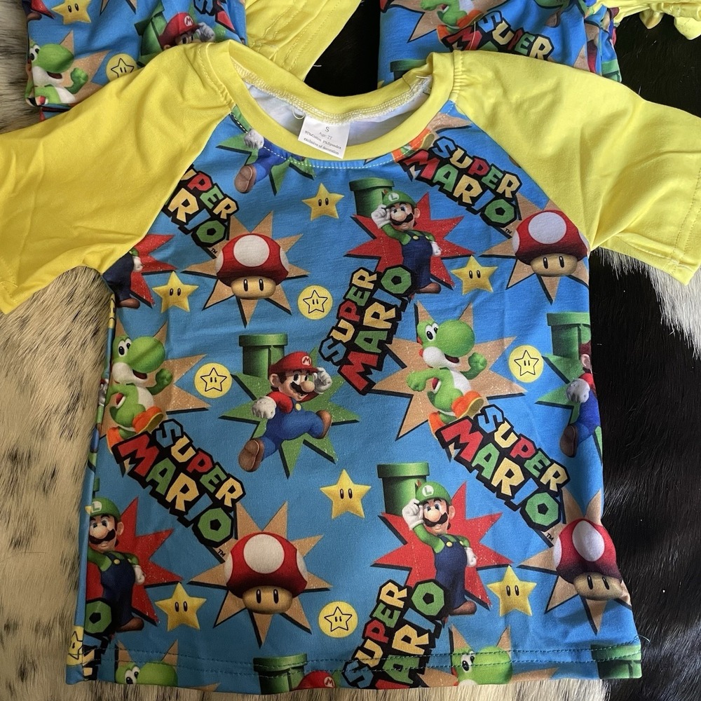 New Baby Toddler Super Mario Bros‎ Handmade Tshirt